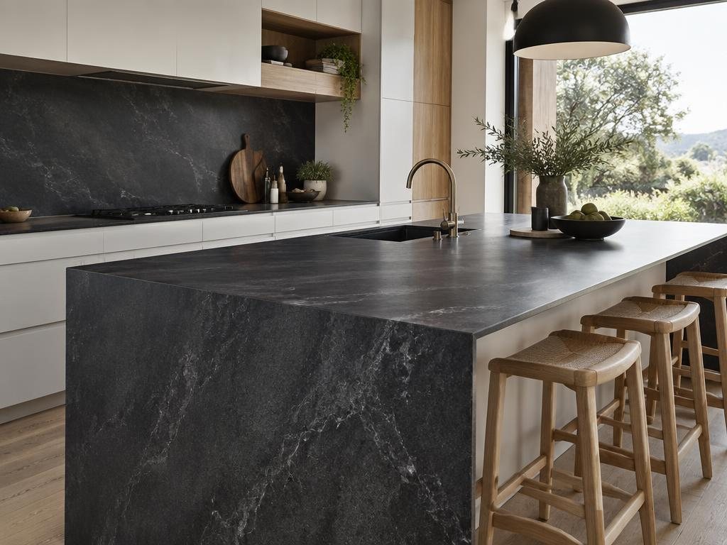 Dark & Dramatic kitchen and benchtop style inspiration — not an exact product