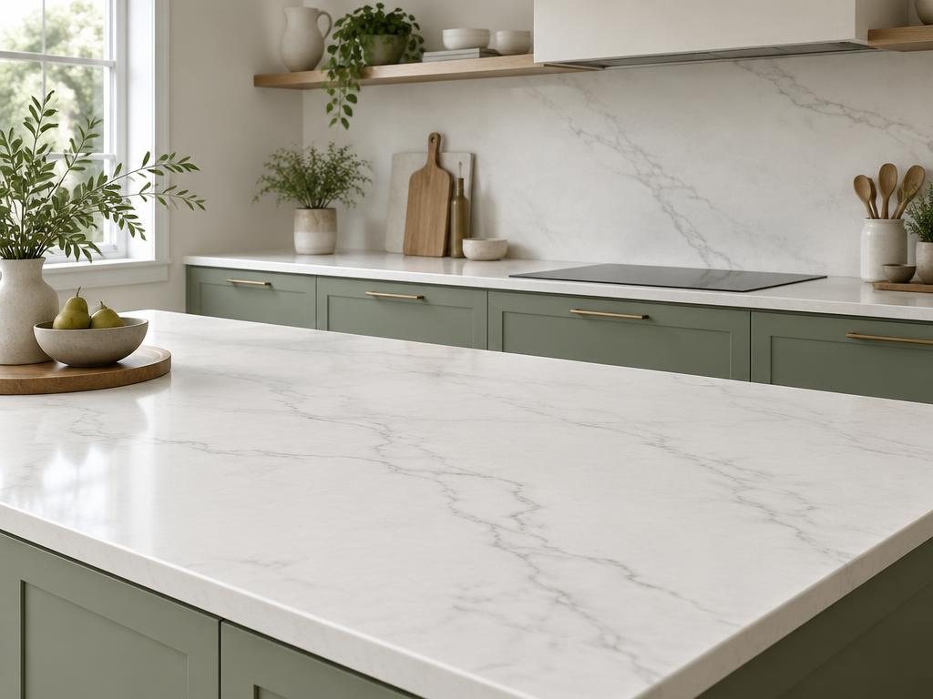Soft Veining kitchen and benchtop style inspiration — not an exact product