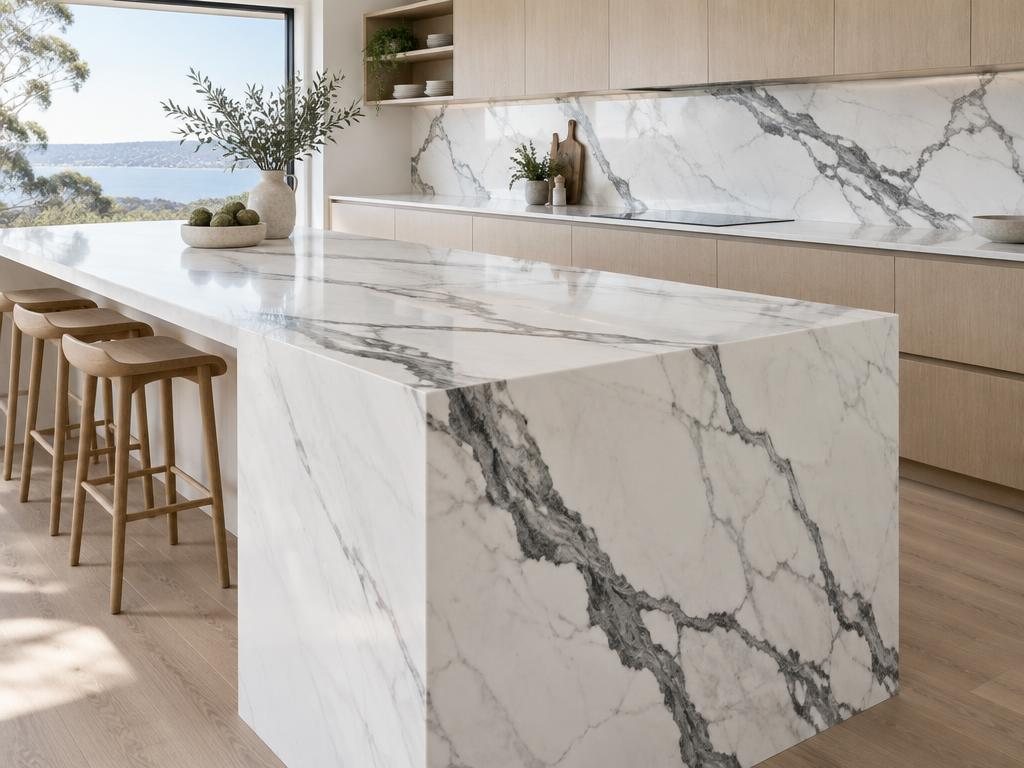 Statement Marble kitchen and benchtop style inspiration — not an exact product